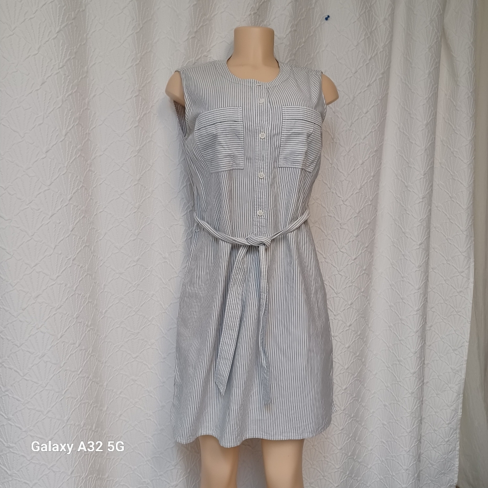 Vineyard Vines  Women Size 8 Blue Striped Mini Dress - Picture 3 of 16